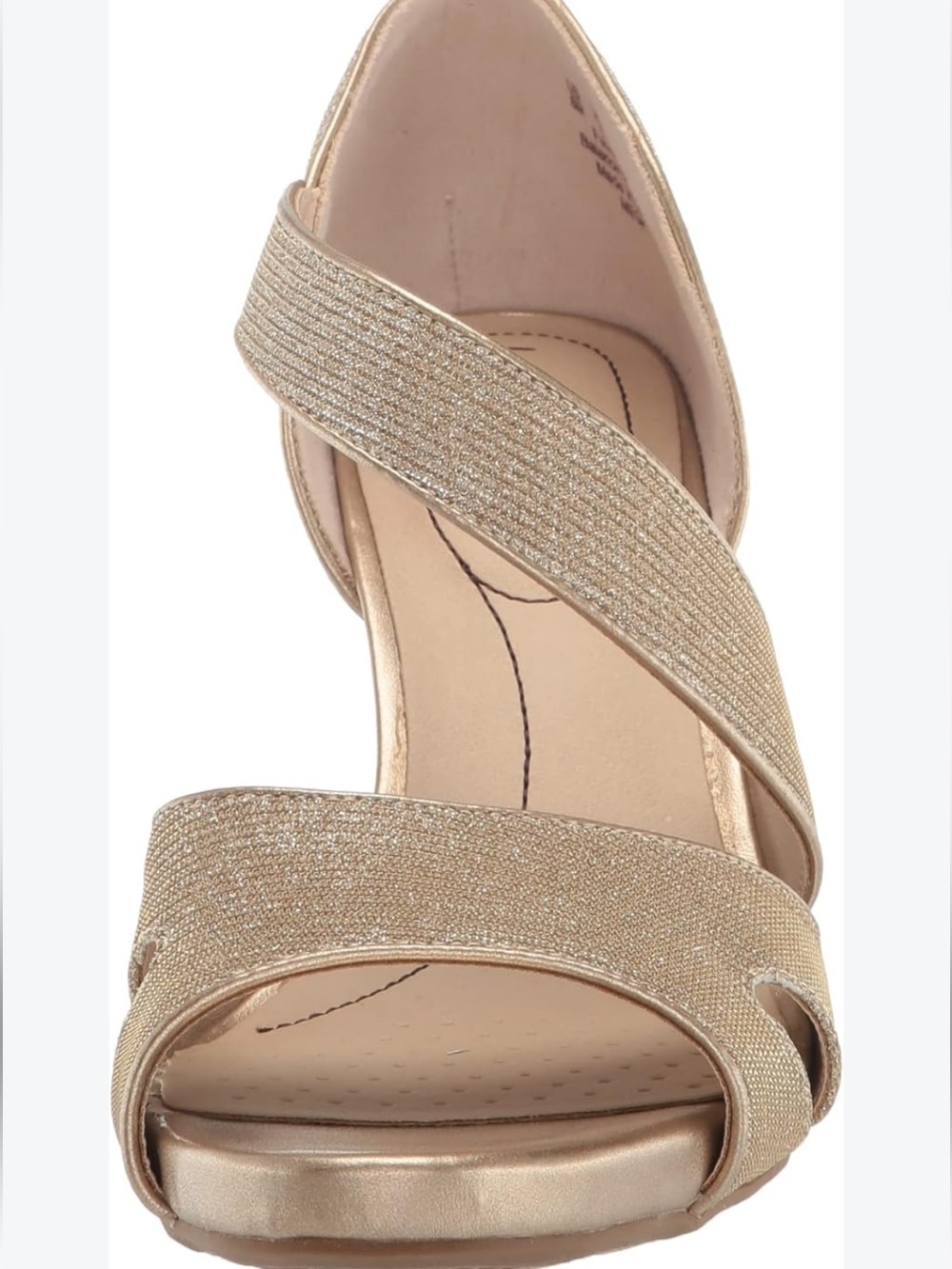 J.Renee Jivika Gold Glitter Crisscross Dress Heels Kitten Heels